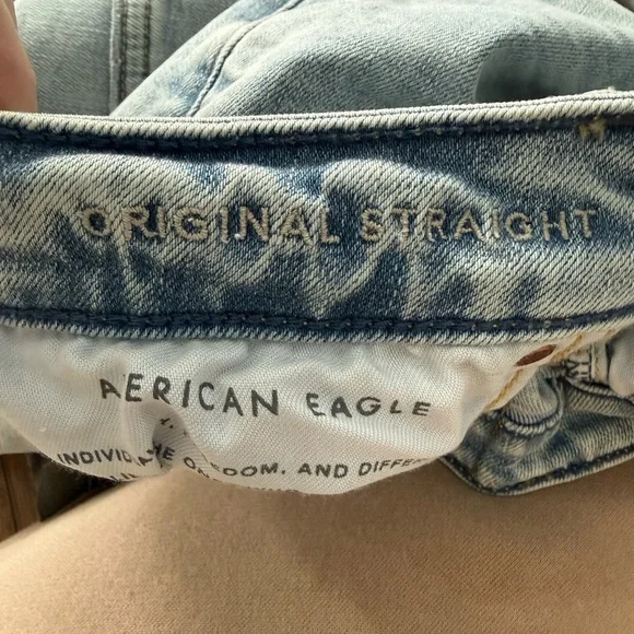 American Eagle Outfitters Original Straight Men's Faded Blue Slim Jeans - Picture 5 of 5